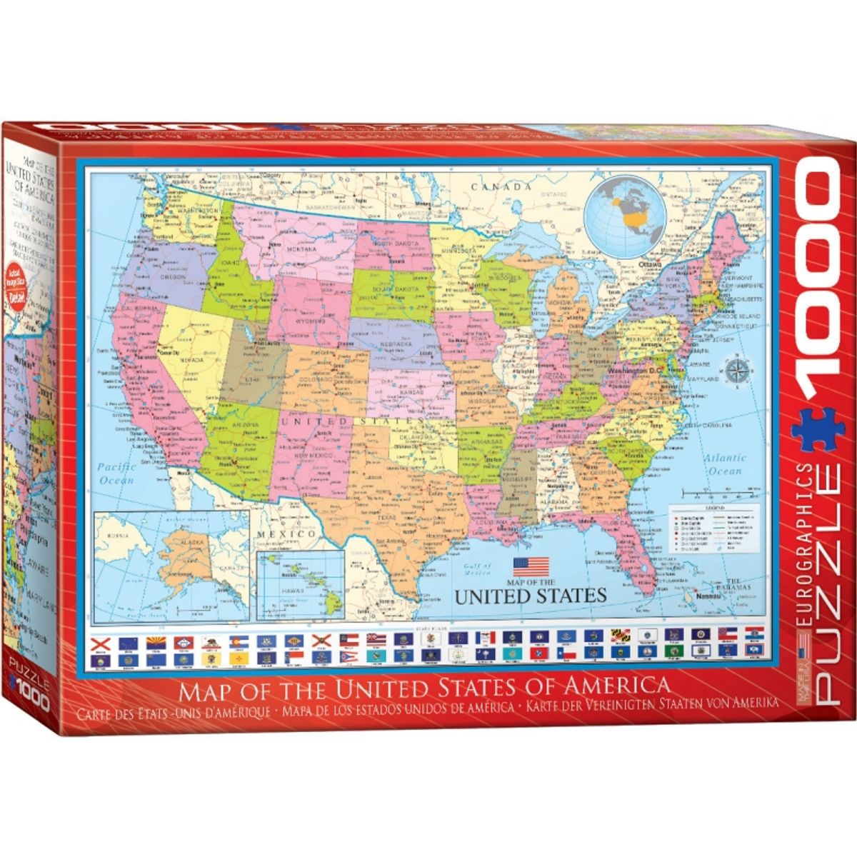 EUROGRAPHICS - EUROGRAPHICS 6000-0788 MAP OF THE UNITED STATES PUZZLE 1000