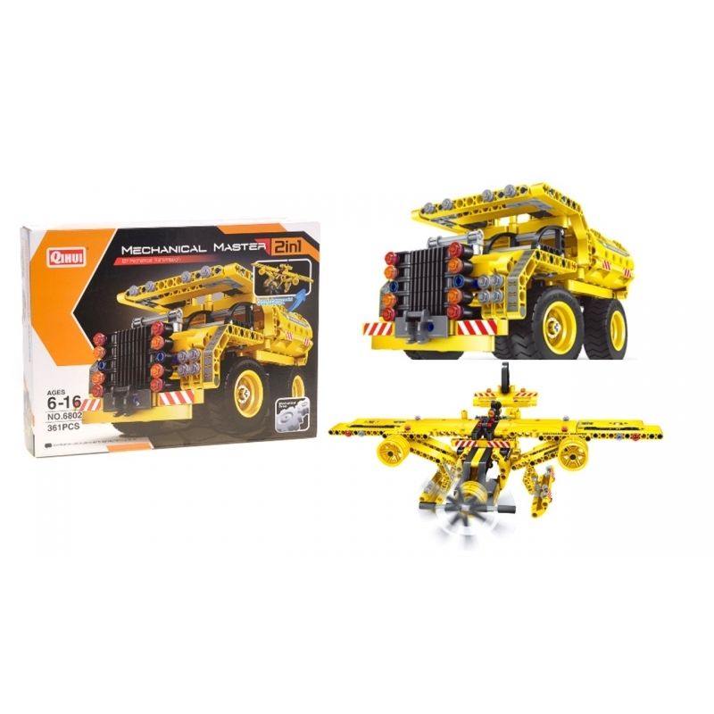 GENERICO - QIHUI 6802 TECH BRICKS2 IN 1 CONSTRUCTION DUMP TRUCK AND