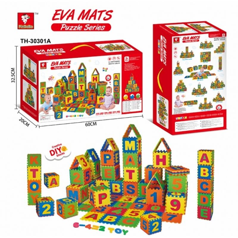 GENERICO - GIGATOYS TH-30301A 36PCS LETTERS AND NUMBERS EVA PUZZLE