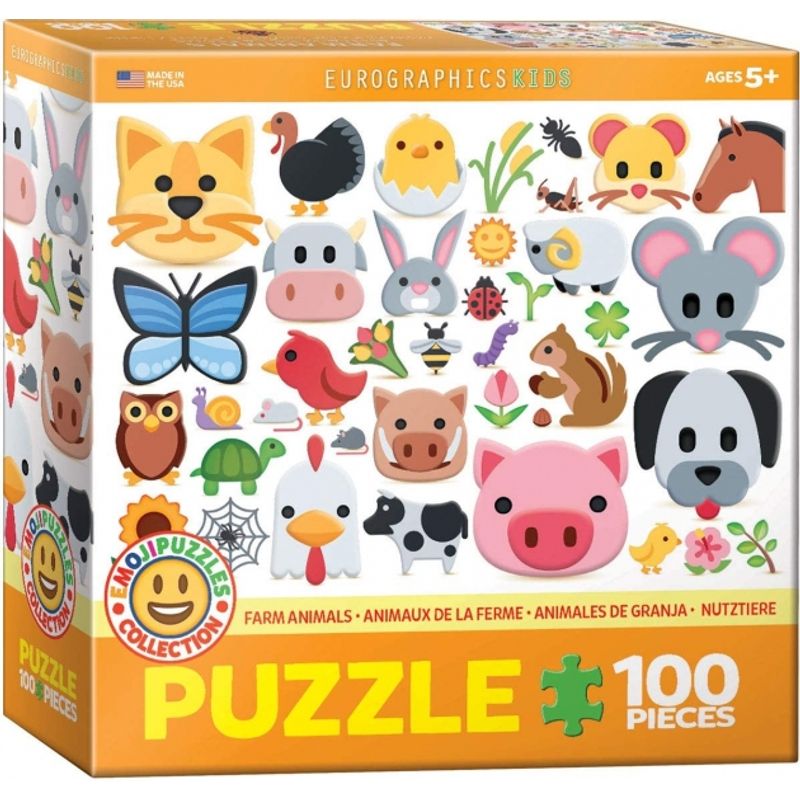 EUROGRAPHICS - EUROGRAPHICS 6100-5379 EMOJI FARM ANIMALS PUZZLE 100 PIEZAS