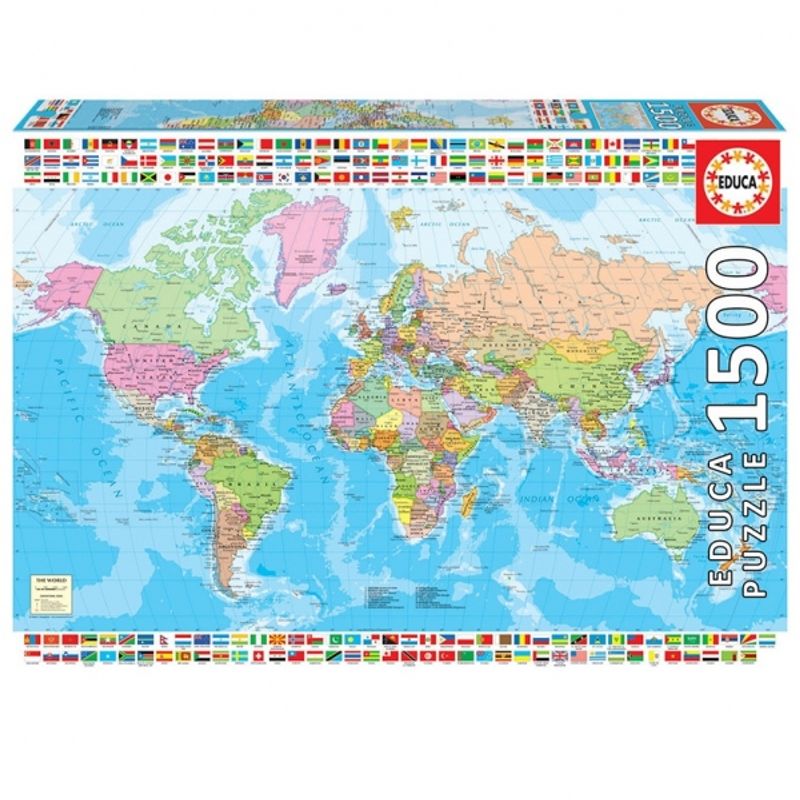 EDUCA - EDUCA 18500 PUZZLE 1500 PIEZAS MAPAMUNDI POLITICO