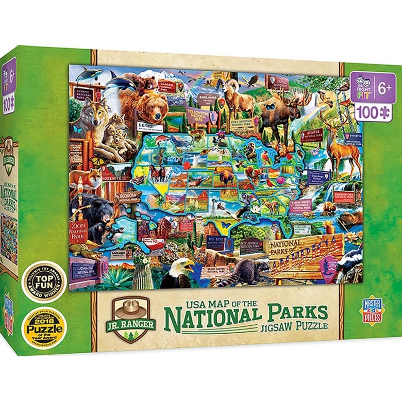 GENERICO - MASTERPIECES 11942 NATIONAL PARKS MAP PUZZLE 100 PIEZAS