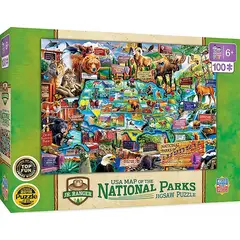 GENERICO - MASTERPIECES 11942 NATIONAL PARKS MAP PUZZLE 100 PIEZAS