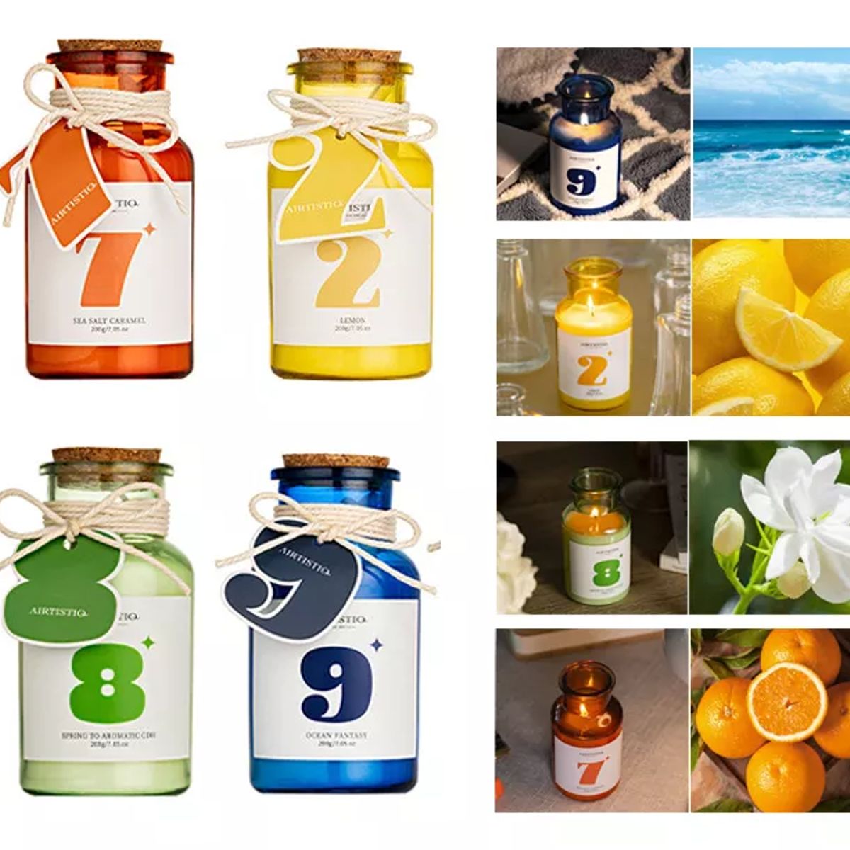 EVERSO - 4 Pieza Velas Aromáticas De Cera De Soja Para Mujeres