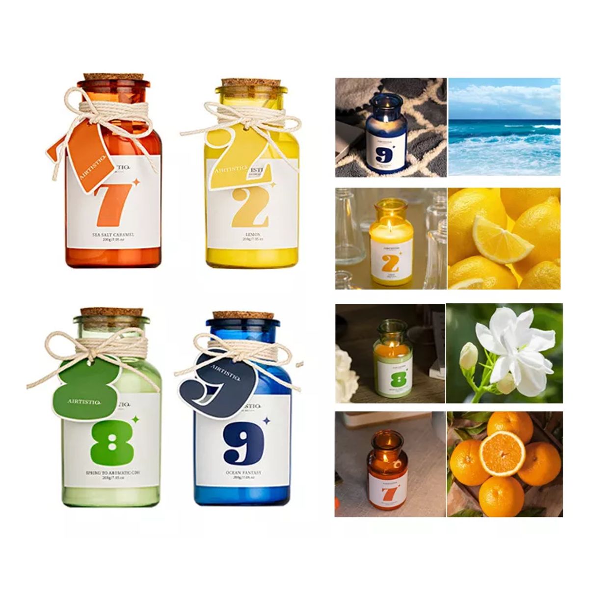 EVERSO - 4 Pieza Velas Aromáticas De Cera De Soja Para Mujeres