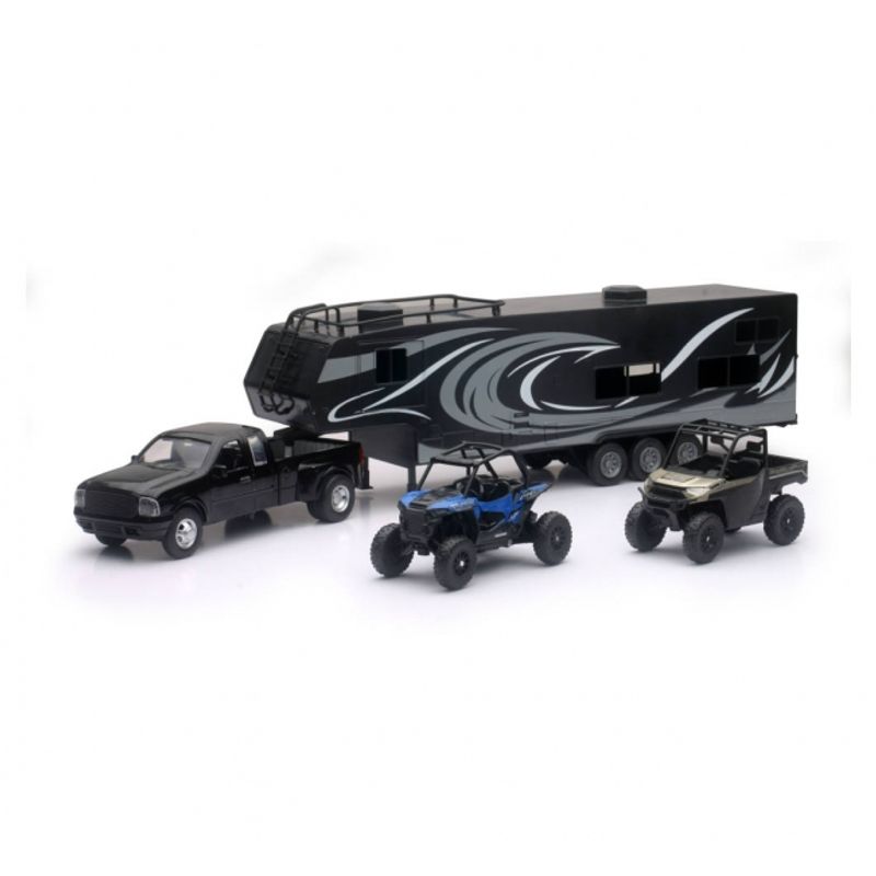 GENERICO - NEWRAY 37046 D C PICK UP TOY HAULER W POLARIS VEHICLES SET