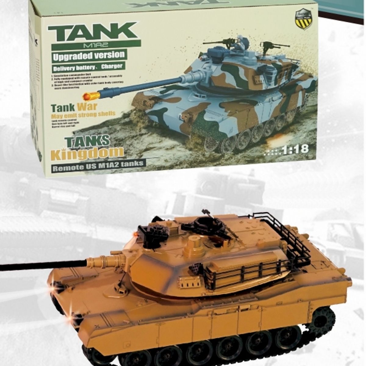 GENERICO - SY 2886-3 1-18 R C TANK M1A2 ( YELLOW )