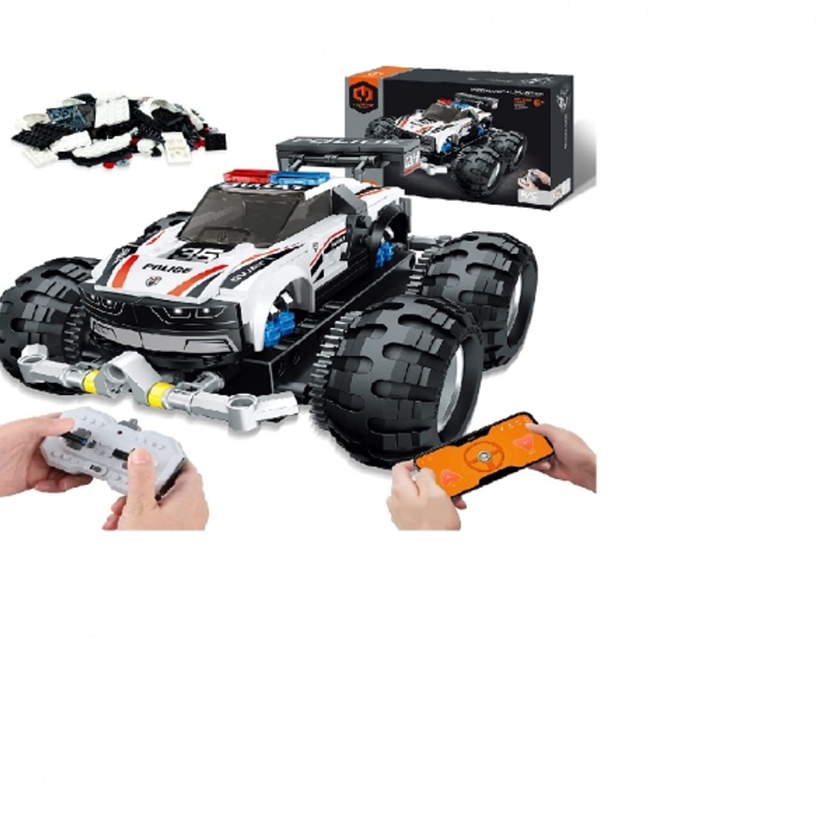 GENERICO - QIHUI 8035 TECH BRICKS R C POLICE CAR 231 PCS