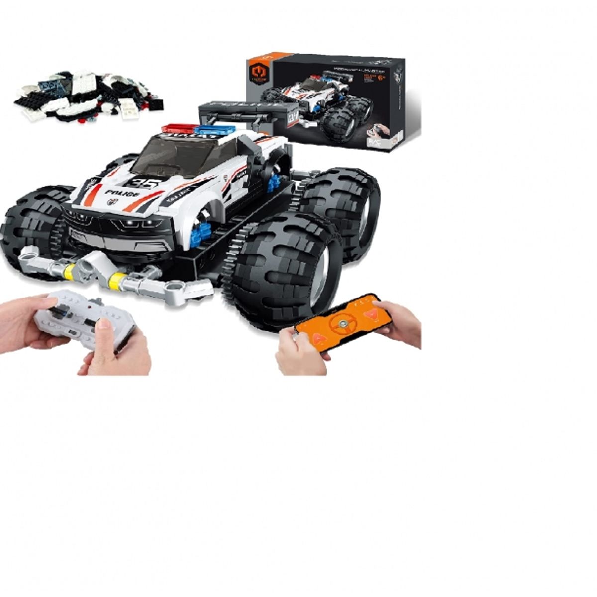 GENERICO - QIHUI 8035 TECH BRICKS R C POLICE CAR 231 PCS