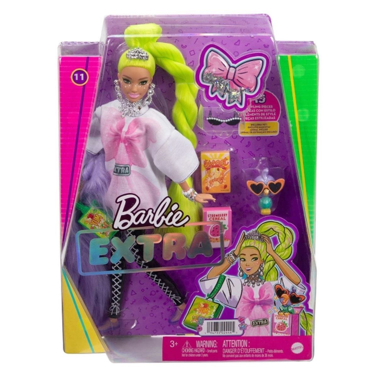 MATTEL - MATTEL HDJ44 BARBIE EXTRA MUÑECA CABELLO VERDE NEON