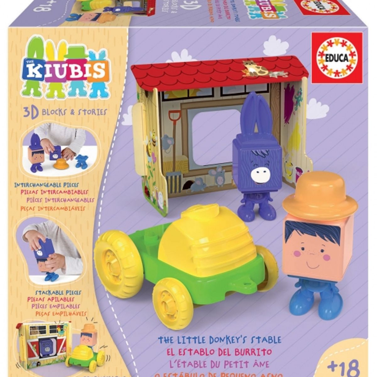 EDUCA - EDUCA 19222 THE DONKEYS STABLE  2 CHARACTERS + TRACTOR