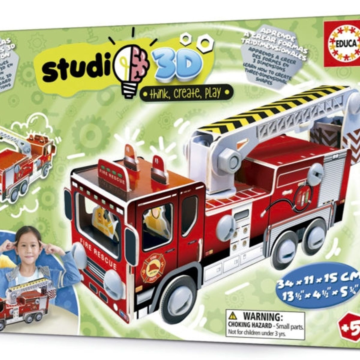 EDUCA - EDUCA 19186 FIREMENS TRUCK STUDIO 3D