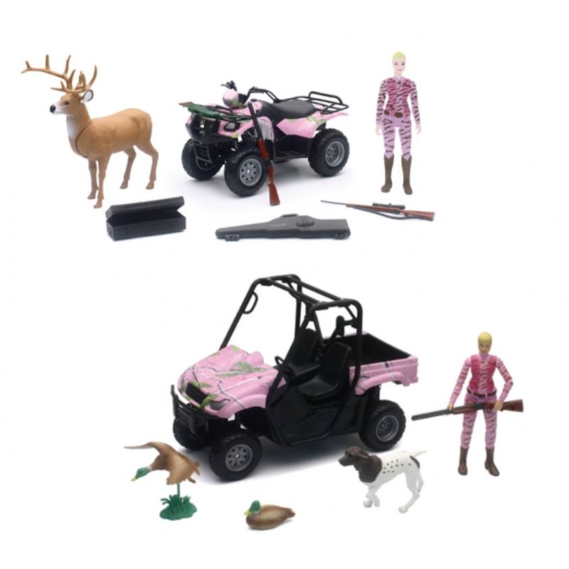 GENERICO - NEWRAY 76446 1-12 WILDLIFE HUNTER W PINK CAMO ATV AND GIRL