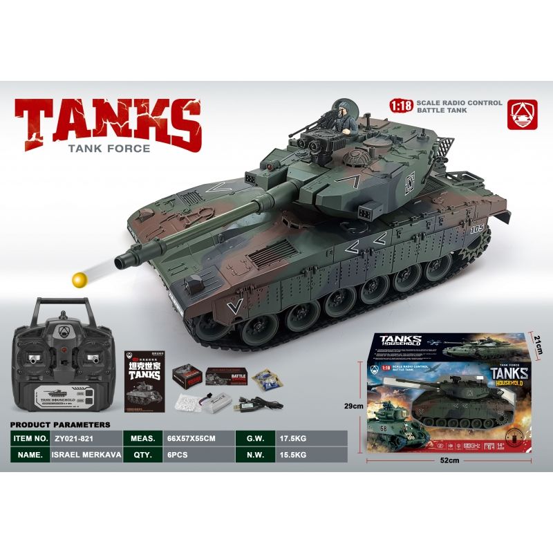 GENERICO - ZUOYITANK ZY021-821 1-18 R C TANK ISRAEL MERKAVA