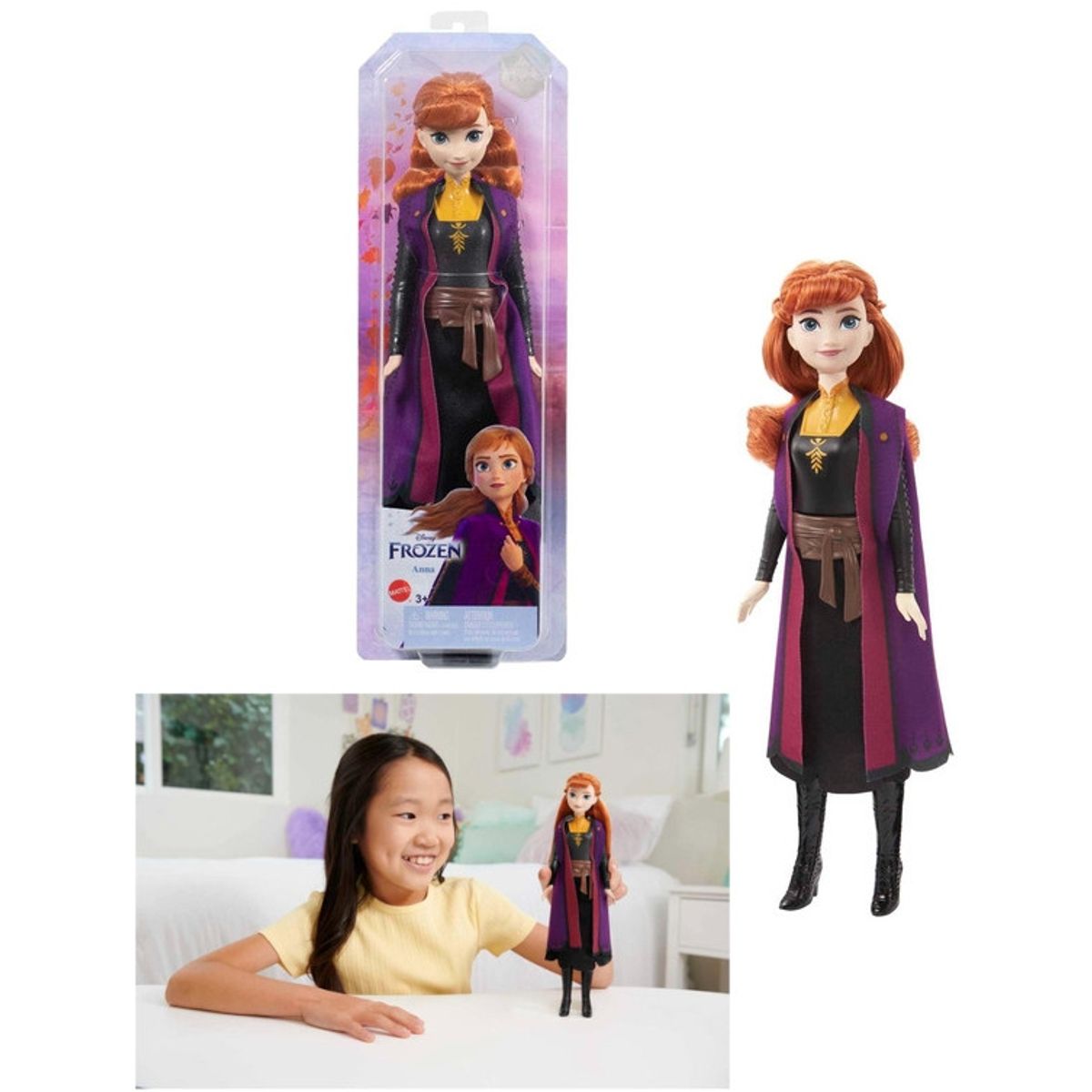 MATTEL - MATTEL HLW50 DISNEY FROZEN ANNA CORE DOLL AA 2