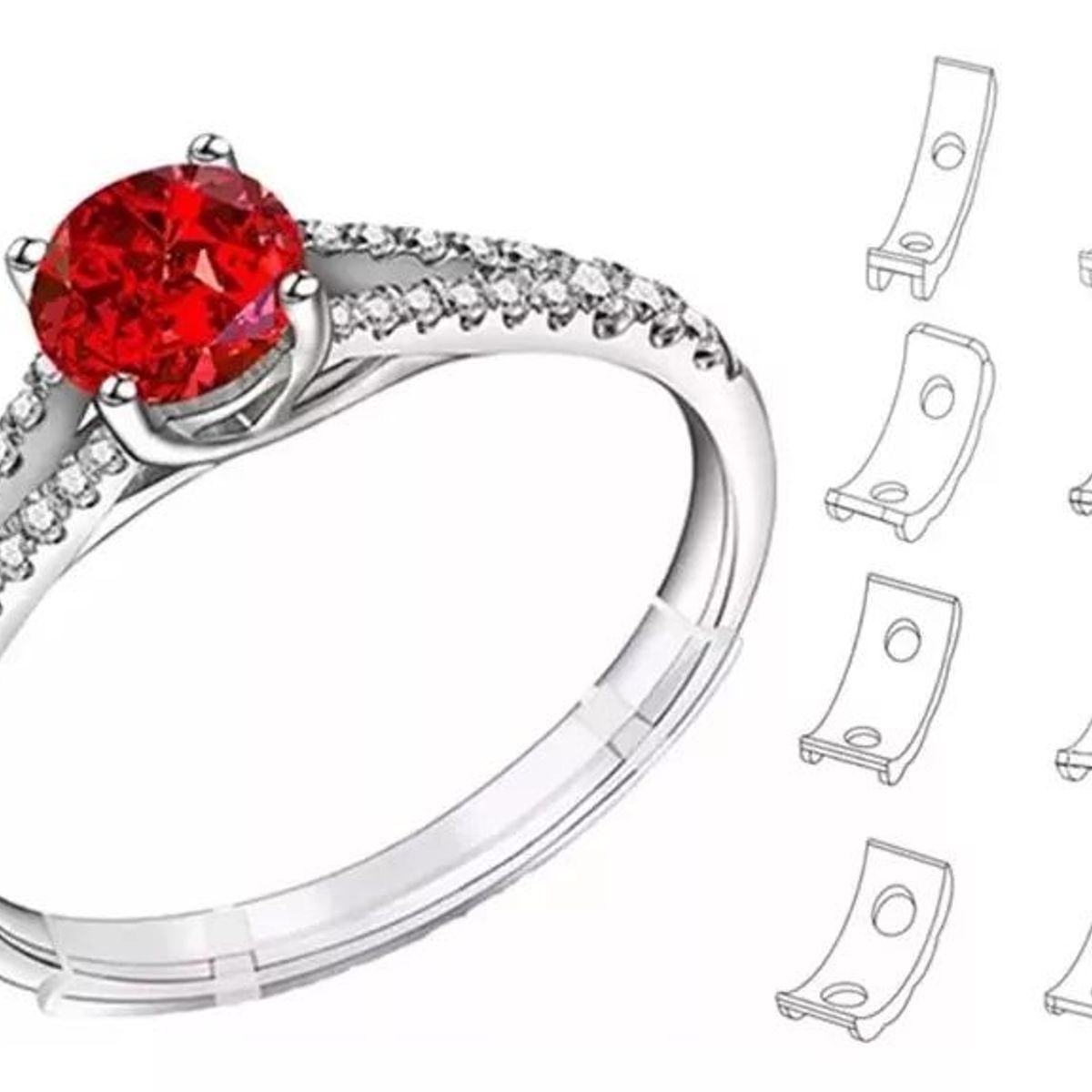 KUANGYE - Ajustador De Tamaño De Anillo Reductor Invisible Joyas Set 8