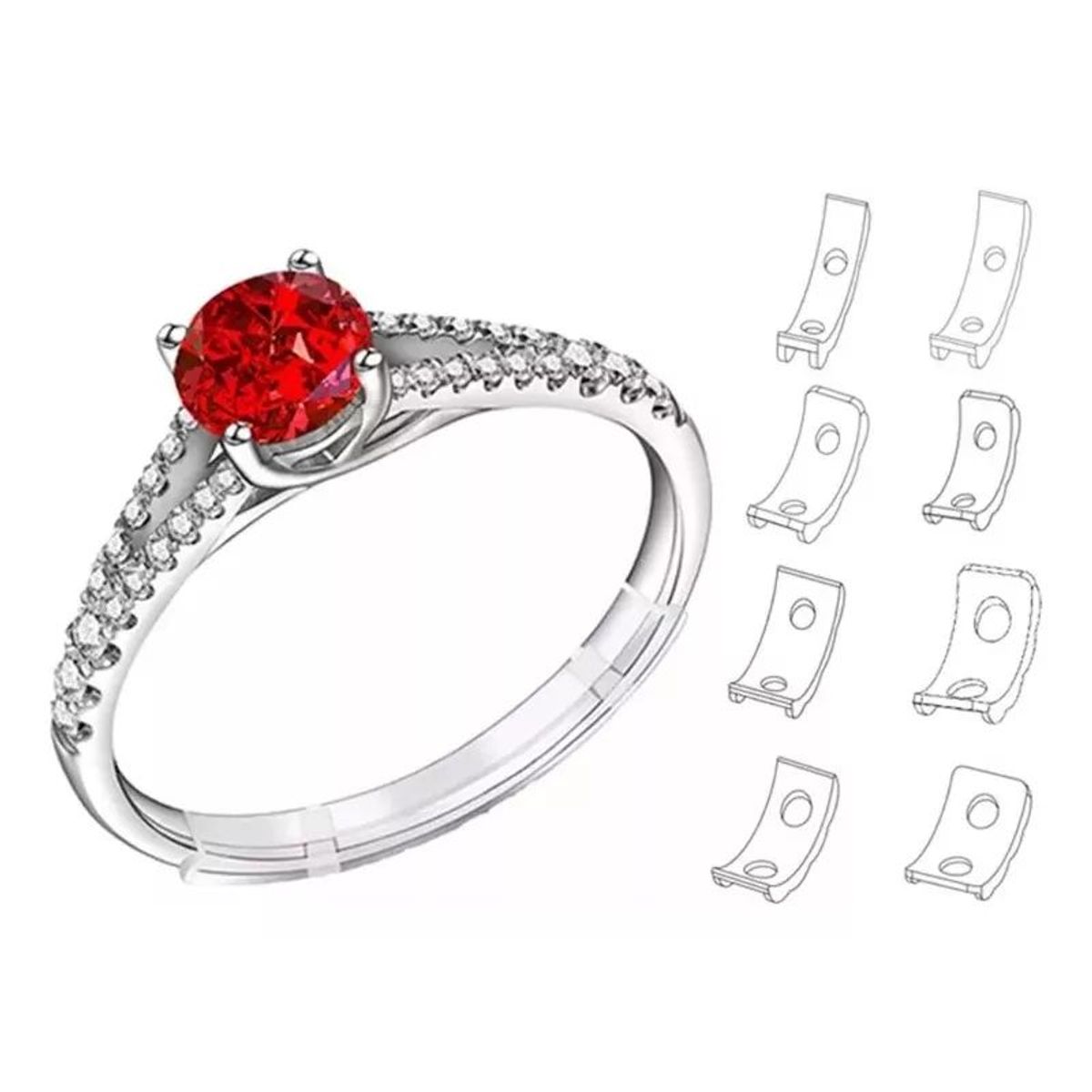 KUANGYE - Ajustador De Tamaño De Anillo Reductor Invisible Joyas Set 8