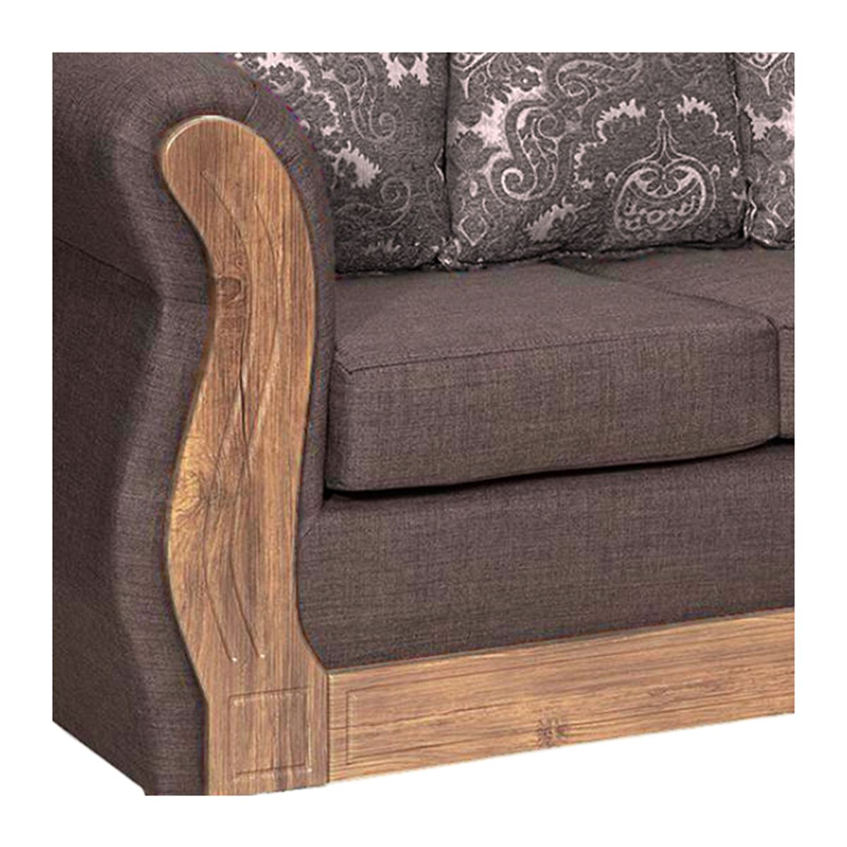 ADONIS LEUDH - Living 3+1+1 Caburgua Tela Lisa Suave Color Chocolate Oscuro X