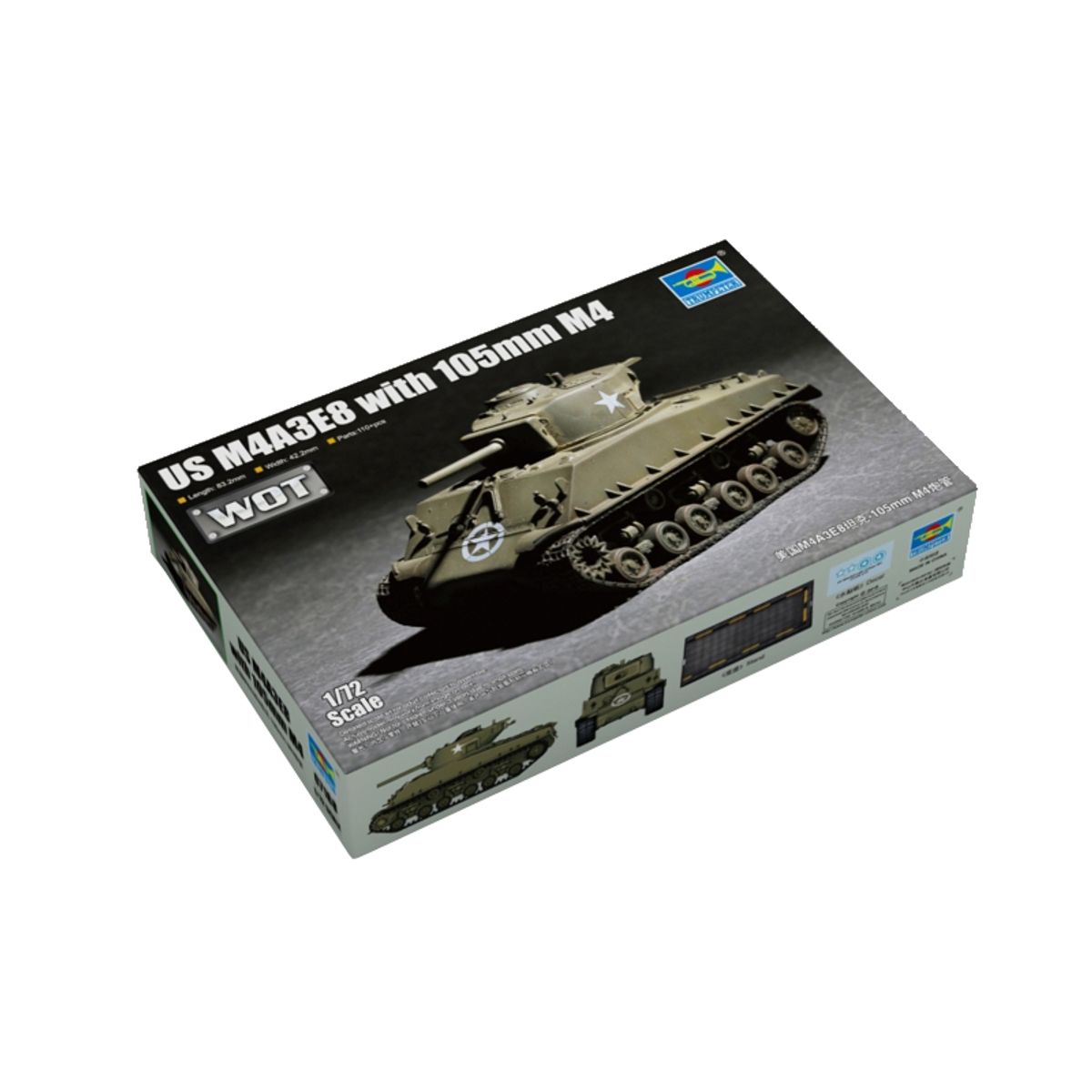 GENERICO - TRUMPETER 07168 172 US M4A3E8 WITH 105MM M4