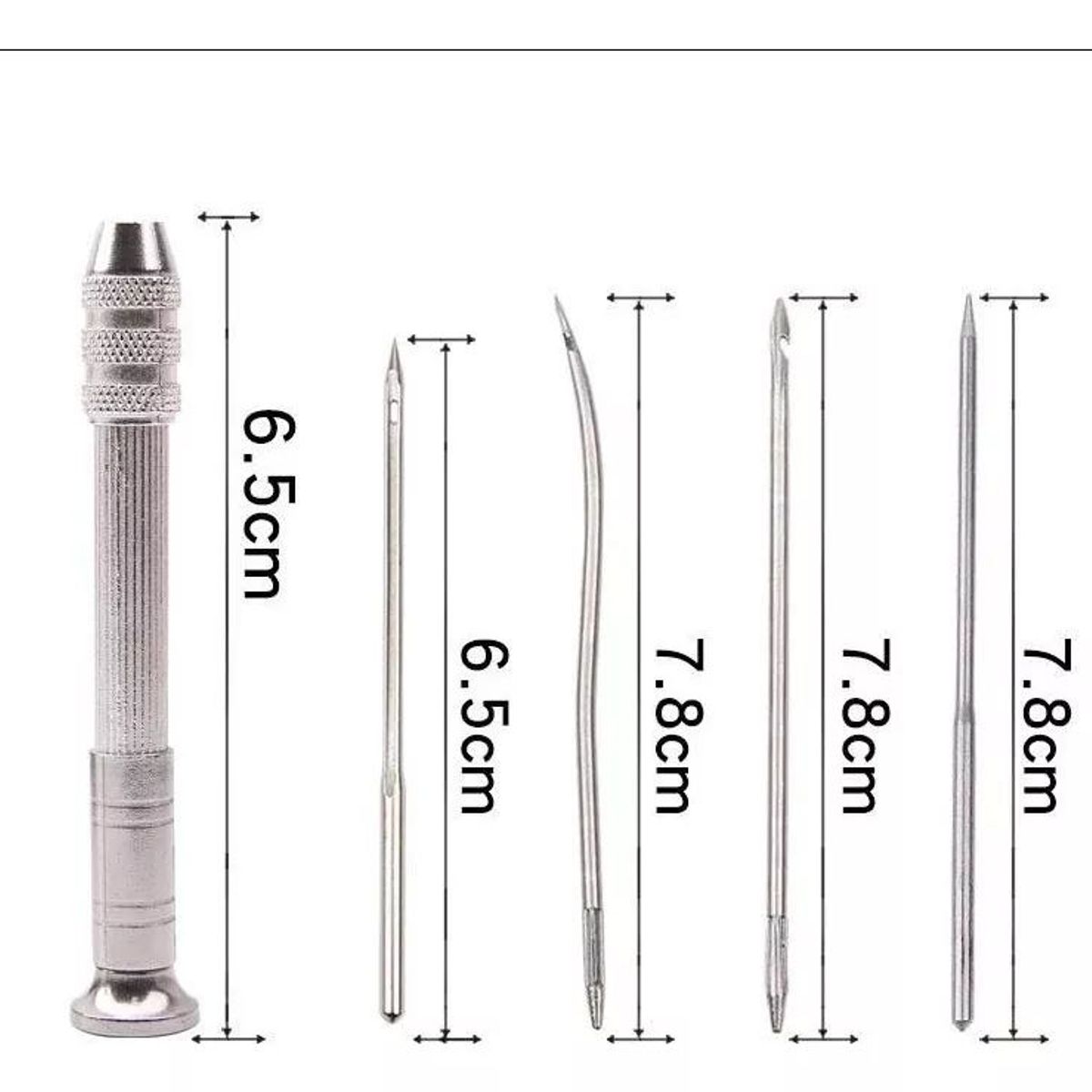 KUANGYE - Set Herramienta Costura Cuero 4 Agujas Lezna Intercambiables
