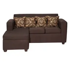 ADONIS LEUDH - Sofá Seccional Intercambiable Ezeiza Tela Lisa Suave Chocolate Oscuro