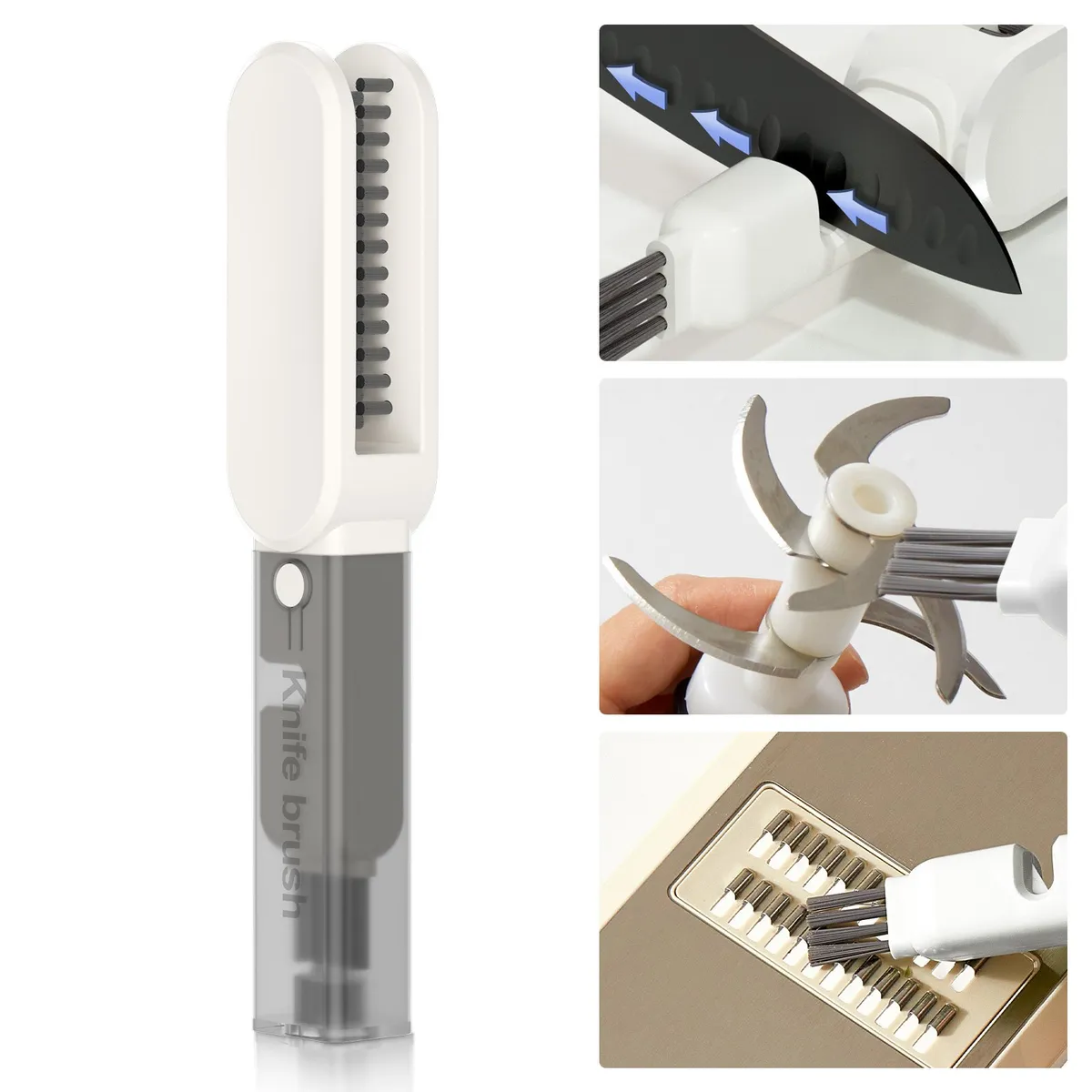 HALMAN - Blanco Cepillo de cocina multifunción 4 en 1