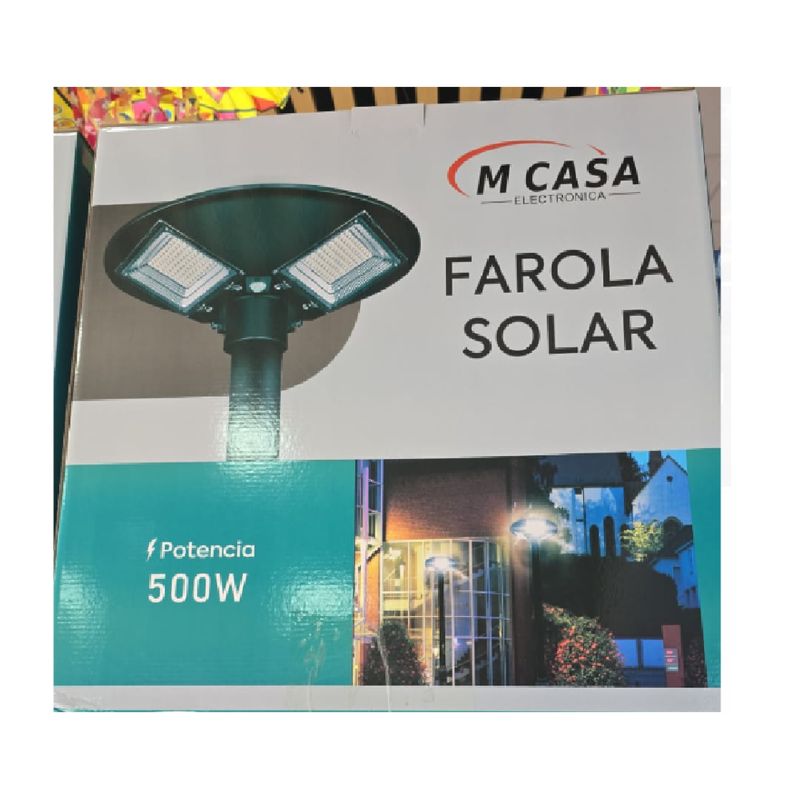 ANGELES DEL HOGAR - FAROLA SOLAR POTENCIA 500W  PARA JARDIN