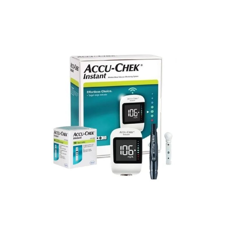 GENERICO - Kit Glucometro Accu-chek Instant + 50 Tiras + 10 Lancetas