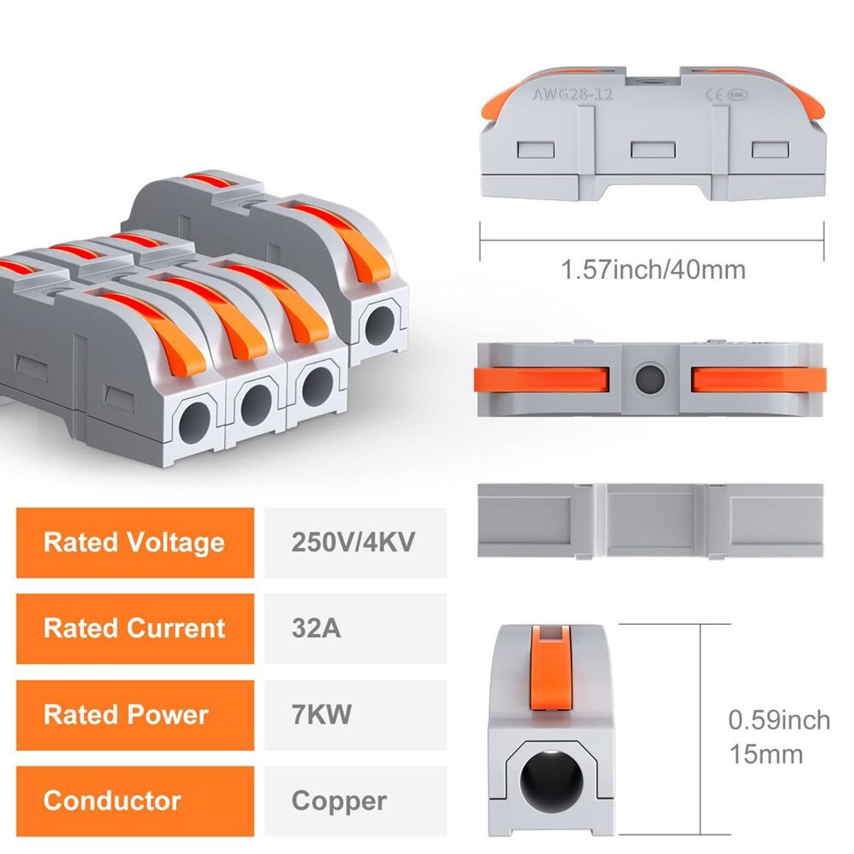 GENERICO - Conector  Universal Rapido Bornera Universal 1 a 1. 2 UNIDADES