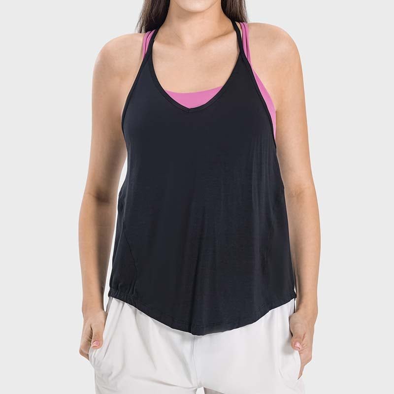 GSON - Chaleco deportivo femenino de yoga Negro