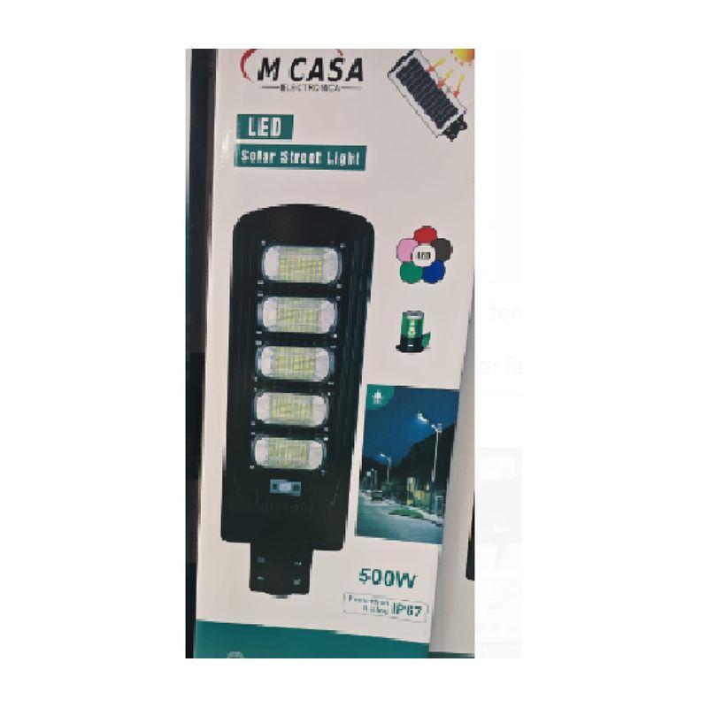 ANGELES DEL HOGAR - Foco Farola Solar con sensor de Movimiento 500w