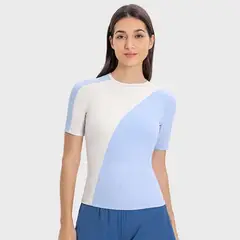 GSON - Camiseta deportivo femenino de yoga Azul