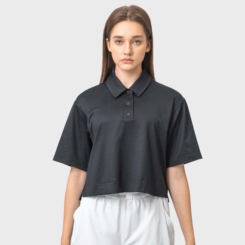 GSON - Camiseta deportivo femenino de yoga Negro