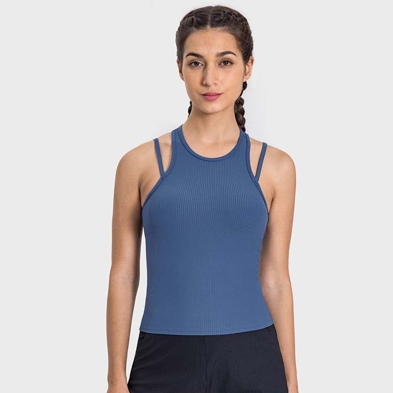 GSON - Chaleco deportivo femenino de yoga Negro