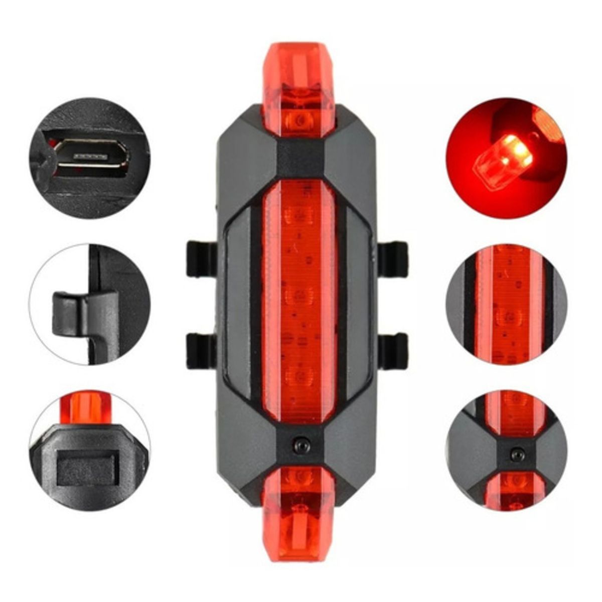 GENERICO - Luz Bicicleta Trasera Recargable Usb GENERICO