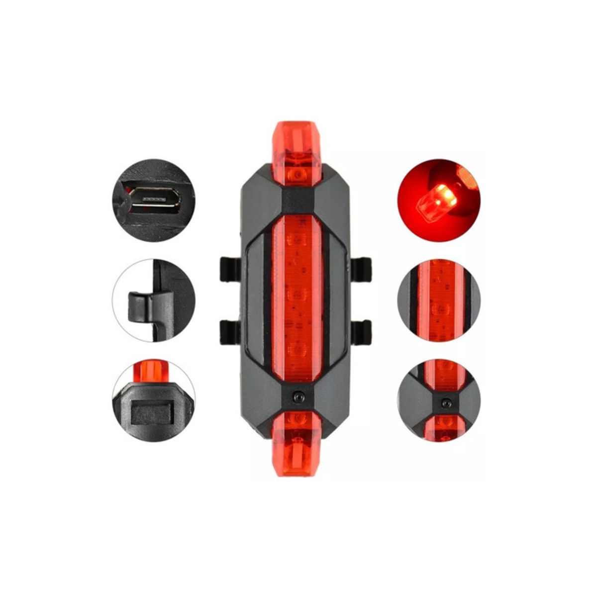 GENERICO - Luz Bicicleta Trasera Recargable Usb GENERICO