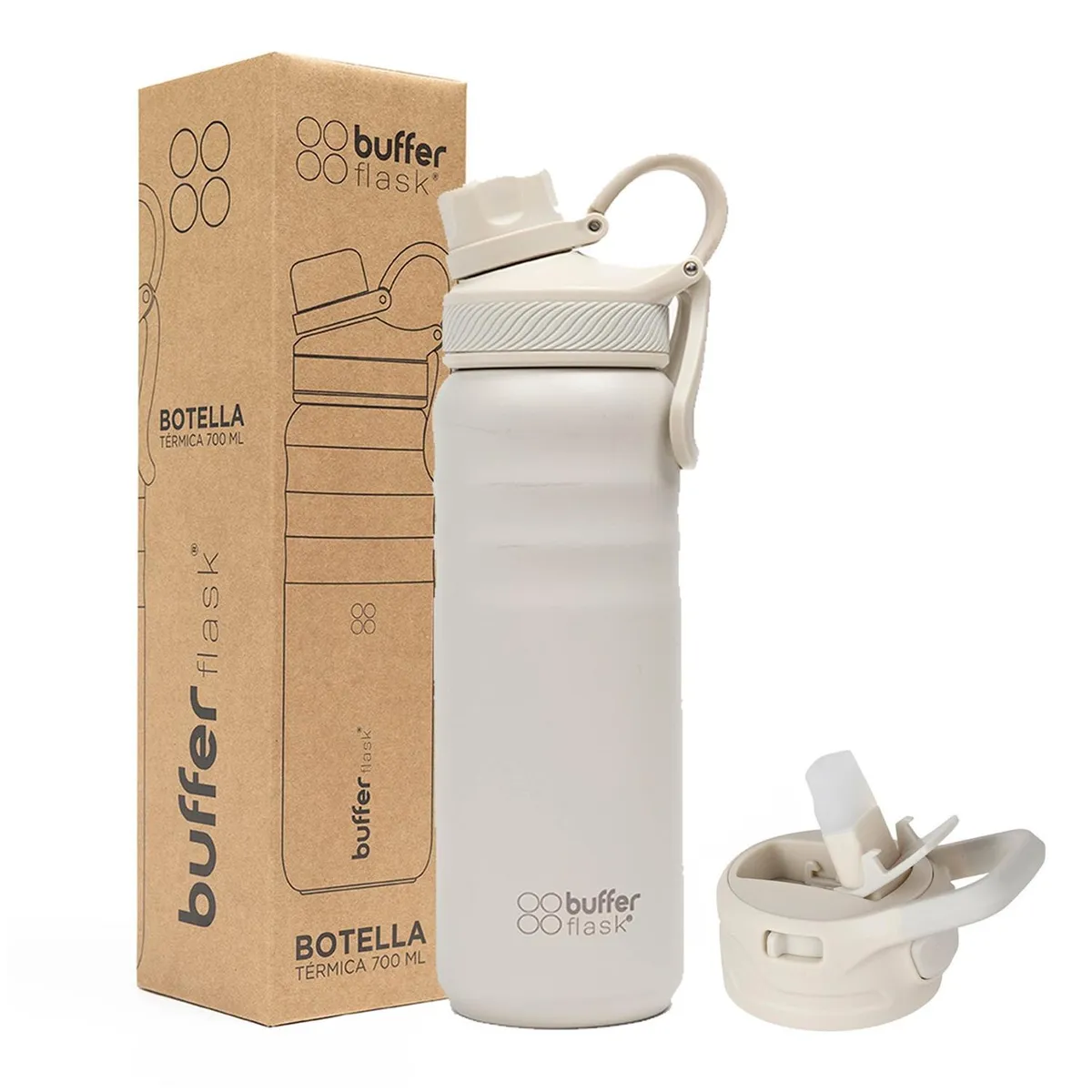 BUFFER FLASK - Termo Botella Agua Termica Acero Inox Buffer - Crema