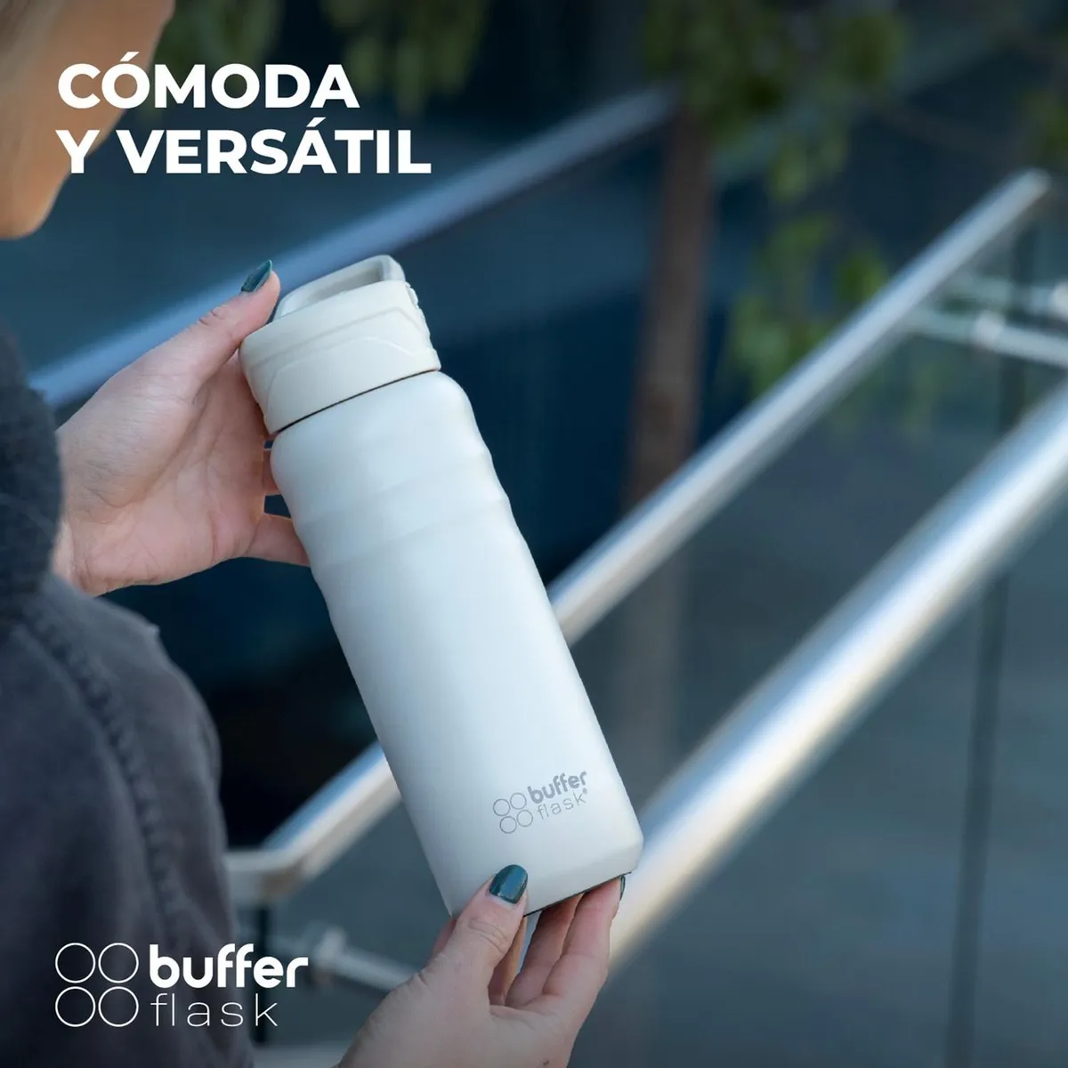 BUFFER FLASK - Termo Botella Agua Termica Acero Inox Buffer - Crema