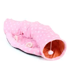 GENERICO - Cama para Mascota Tipo Tunel Plegable Rosa