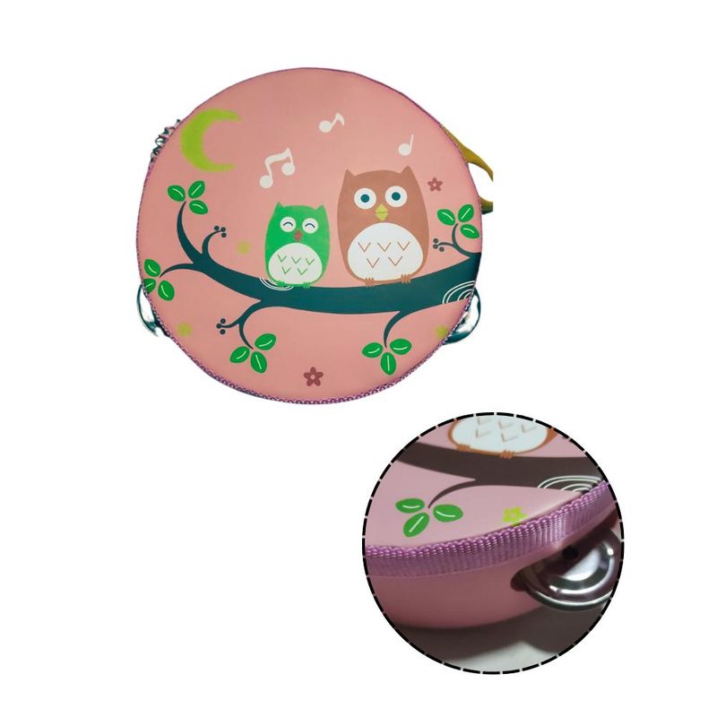 ARTIDIX - Pandero musical infantil diseño Búhos PB-C8