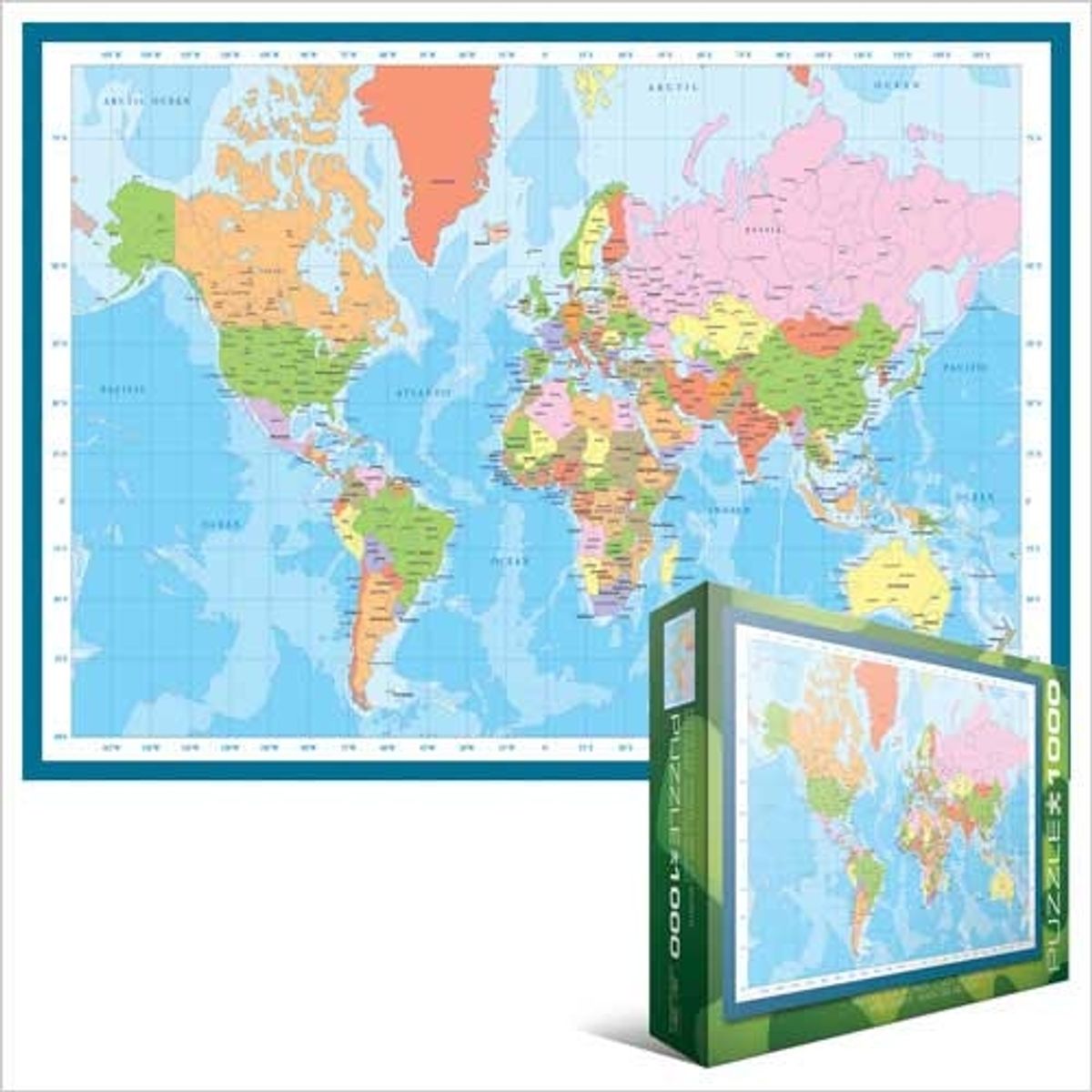 EUROGRAPHICS - EUROGRAPHICS 6000-1271 MODERN MAP OF THE WORLD PUZZLE 1000