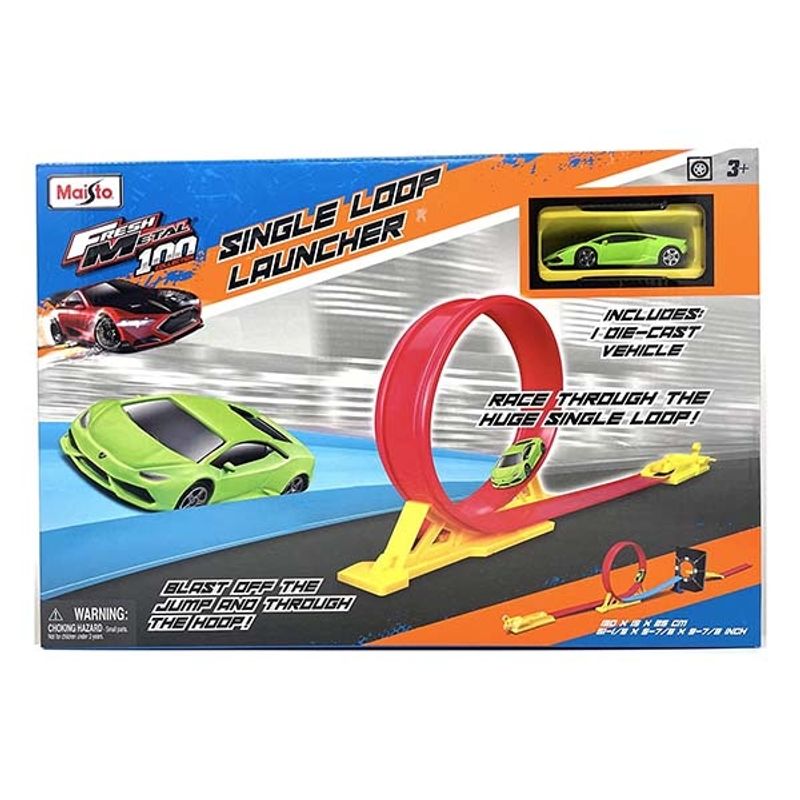 MAISTO - MAISTO 12552 FRESH METAL 100 LOOP AND LAUNCH STUNT SET W 1