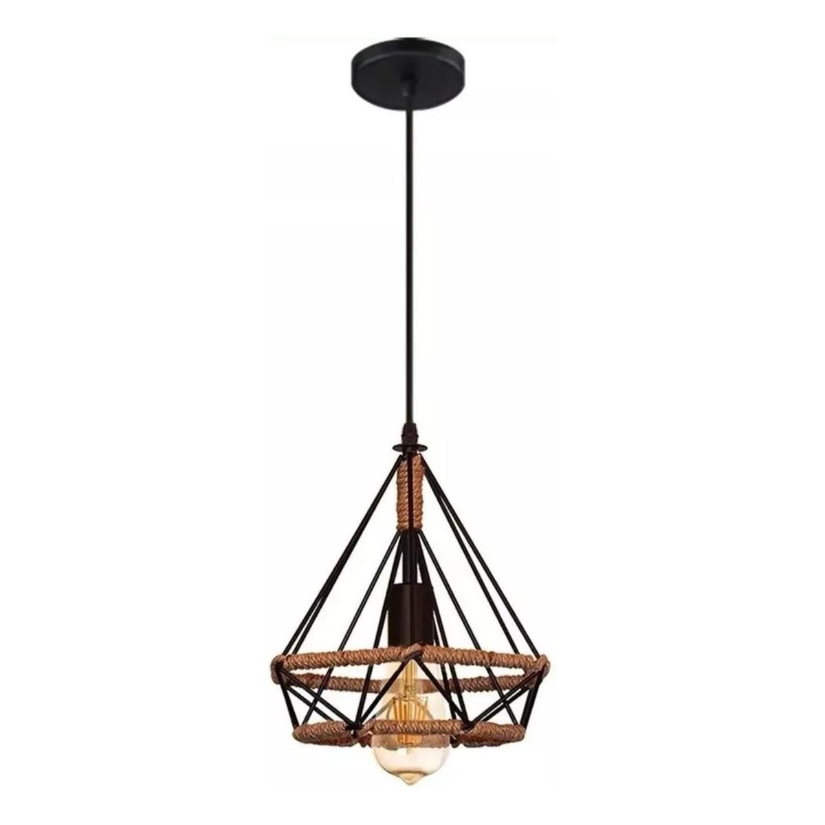 IMPORTCLICK - Lámparas Colgante Vintage Industrial Cuerda De Cáñamo