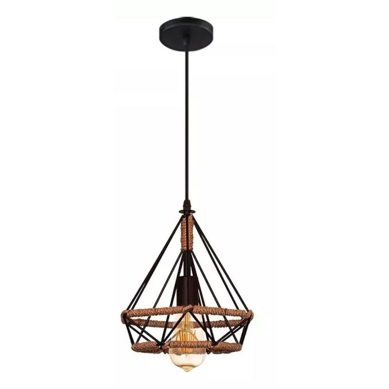 IMPORTCLICK - Lámparas Colgante Vintage Industrial Cuerda De Cáñamo