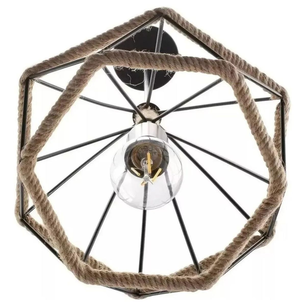 IMPORTCLICK - Lámparas Colgante Vintage Industrial Cuerda De Cáñamo