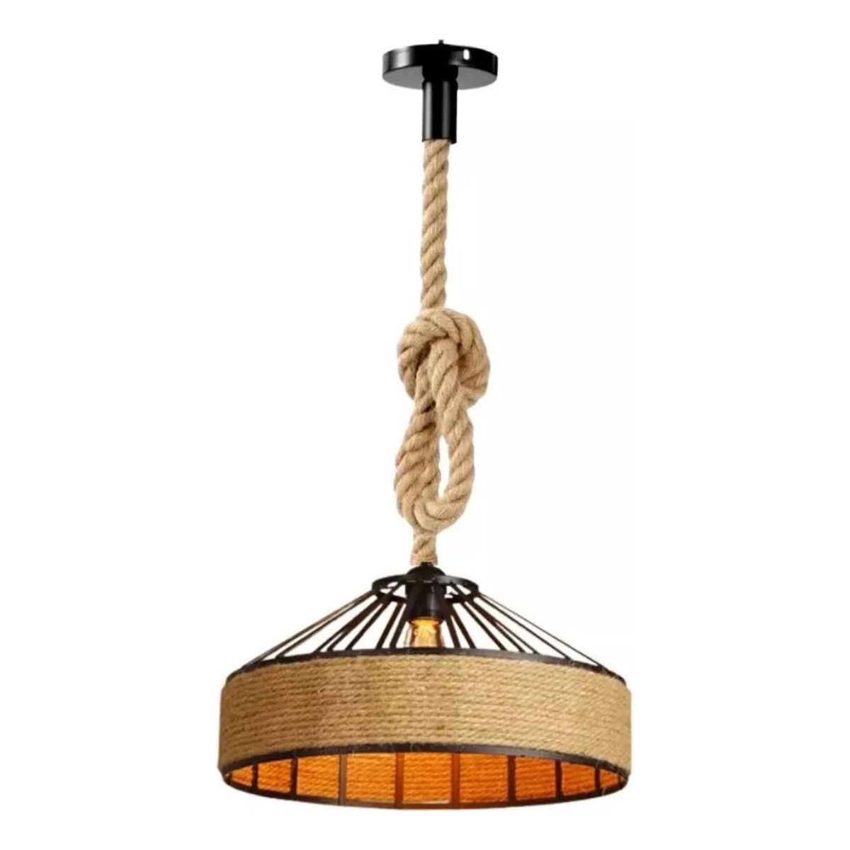 IMPORTCLICK - Lampara Colgante Vintage Cáñamo Soga Vintage 30 cm