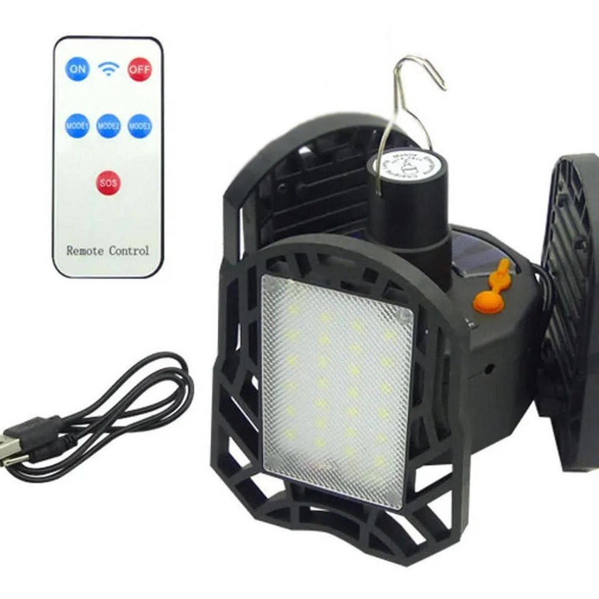 IMPORTCLICK - Foco Solar Extensible 3 placas 72 LED Control Remoto