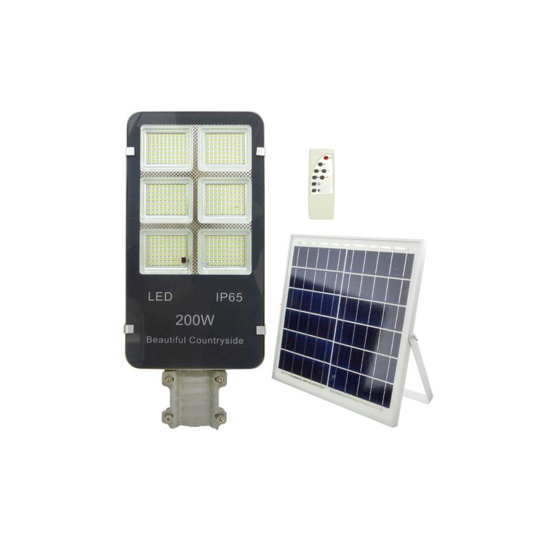 IMPORTCLICK - Foco Solar 200 LED 200 Watts Panel Solar Control Remoto