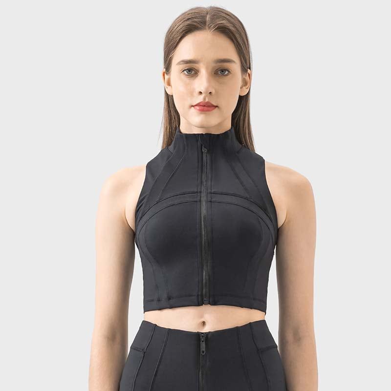 GSON - Chaleco deportivo femenino de yoga Negro