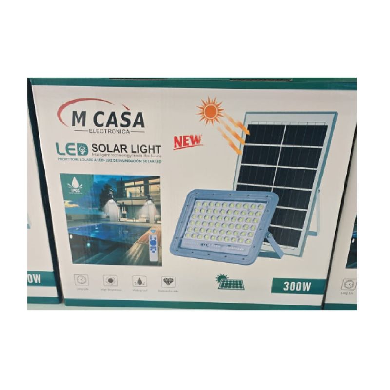 ANGELES DEL HOGAR - Foco Farola Led Solar 300w Con Panel Solar  ilumina exteriores